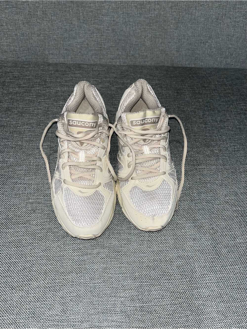 Saucony Neutral Beige Mesh Lace-Up Sneakers